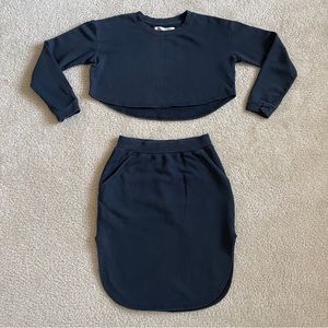 Free People Cropped Sweatshirt and Skirt Set